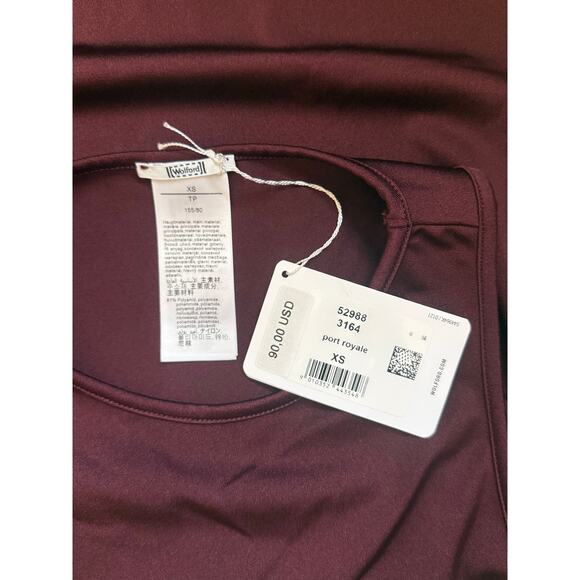 NWT Wolford Wonder Leggings & Workout Top Sleeveless Set Port Royale Burgundy XS - Picture 10 of 10